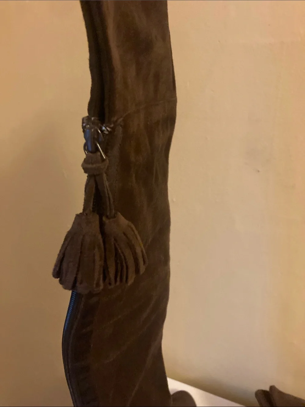 Juicy Couture Dark Brown Over-the-Knee Suede Wedge Boots